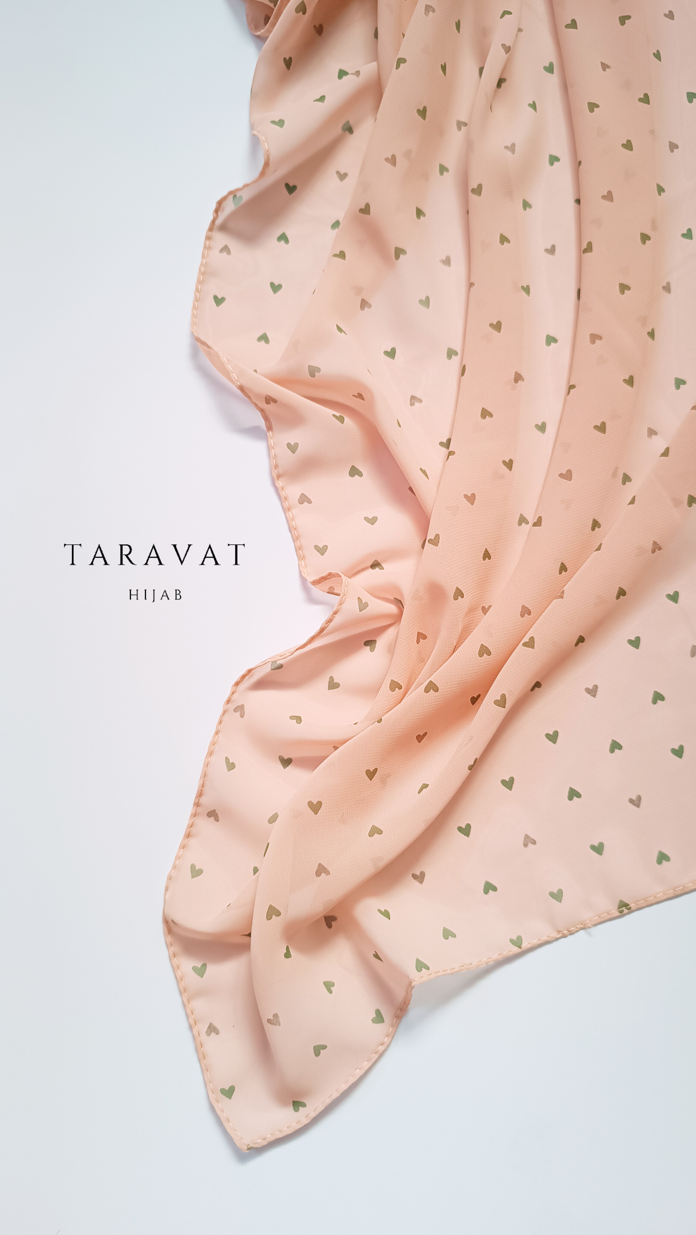 روسری‌ حریر ژرژت گلبهی قلبی قواره ۱۳۰